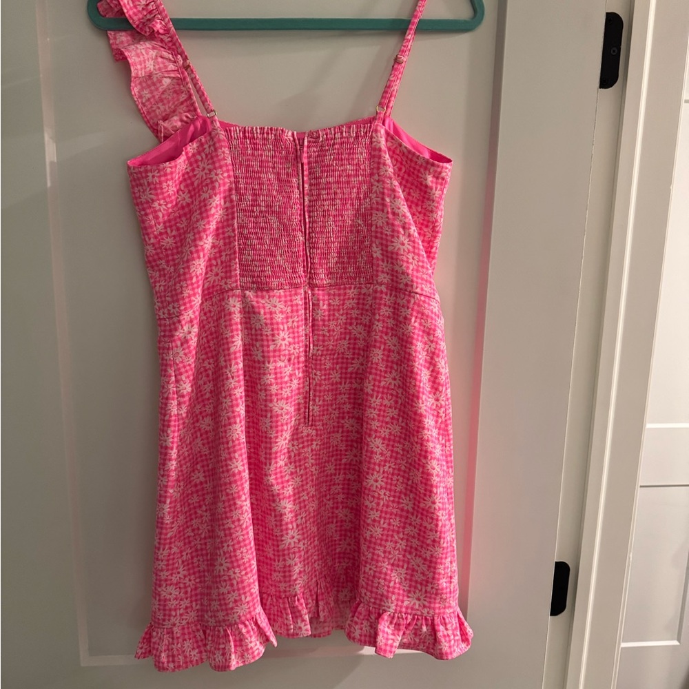 Pink Ruffle Mini Dress - Picture 2 of 3